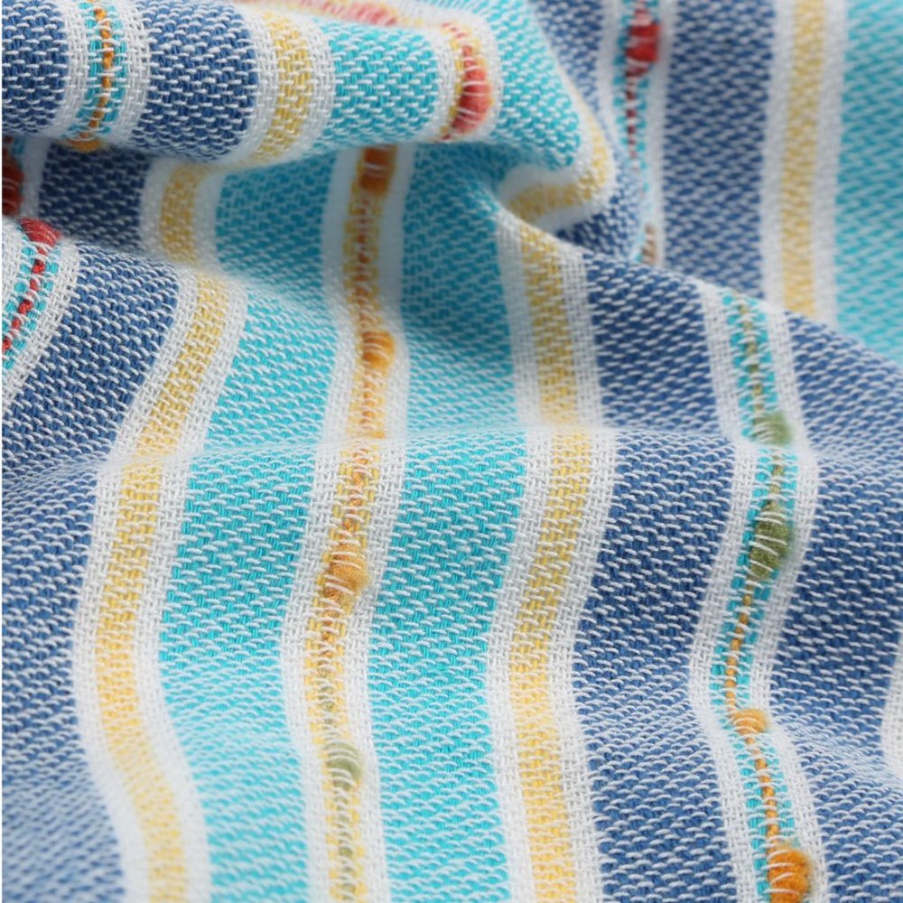 Sand Free Bohemian Turquoise Blue Towels - 100% Cotton Boho Beach Bath Towel - Picture 4 of 10